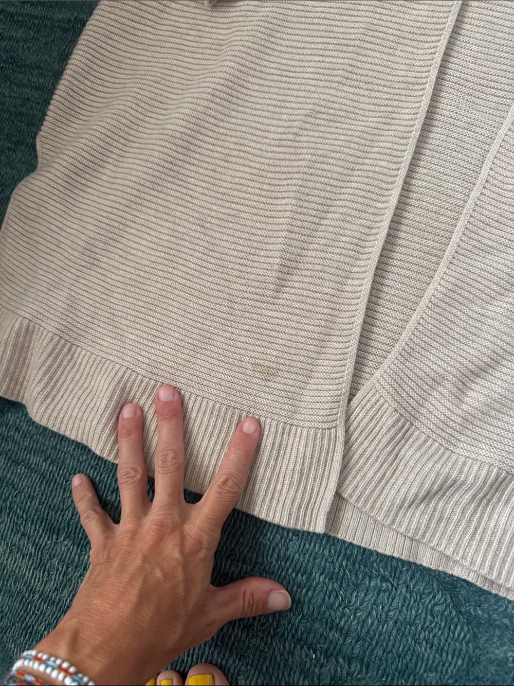 GAP Open-Front Ribbed Cardigan - Light Beige - Picture 3 of 4